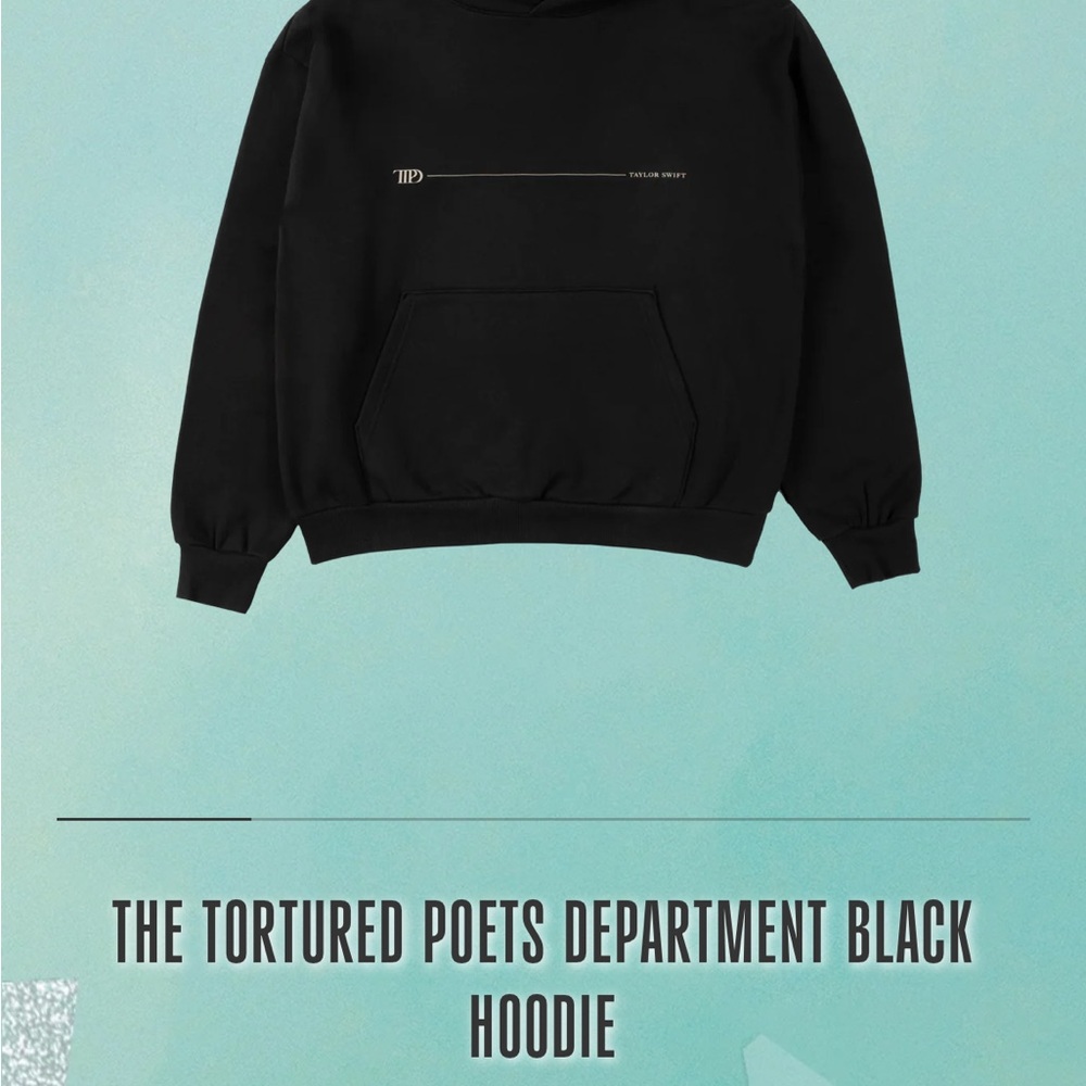 Taylor Swift TTPD Merch Black Hoodie Size XS